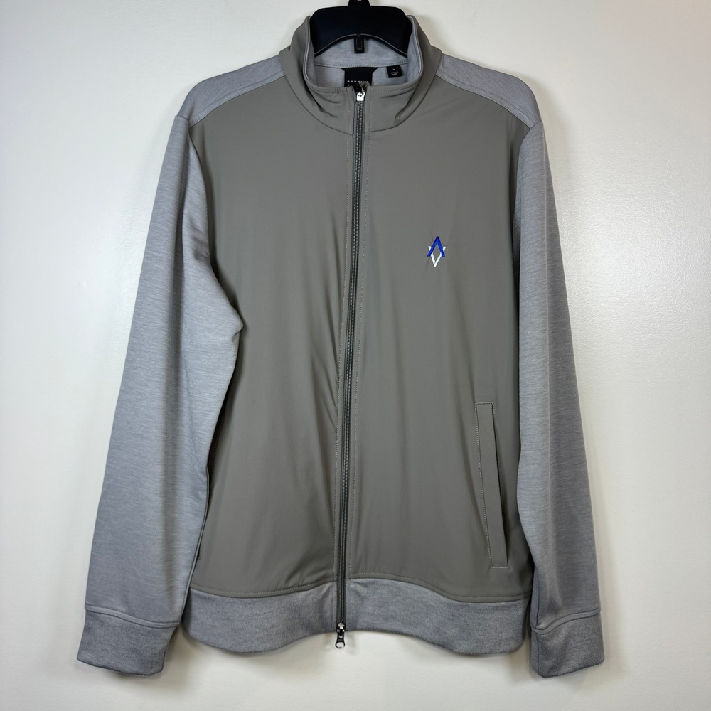 Dunning Golf Jacket‎ Mens M Grey Performance Hybrid Knit Full Zip Athleisure